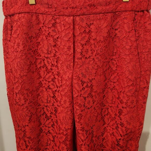 J. Crew red lace pull-on pants size 12 - Picture 4 of 6
